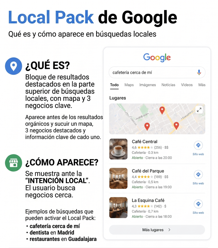 Local Pack de Google — cómo aparecen los negocios locales en búsquedas geolocalizadas en Cali
